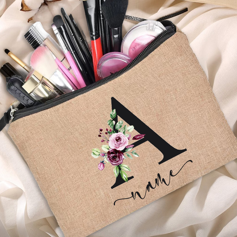 Linen Makeup Bag Customized Pe - Beauty Makeup Names ulasan dan harga