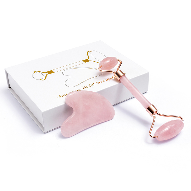 Natural Rose Quartz Jade Rolle - Jade Roller Gua Sha ulasan dan harga