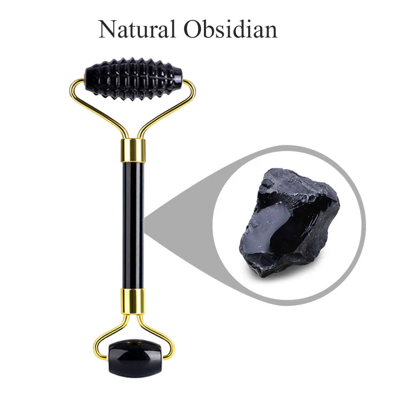 Natural Obsidian Face Massage - Jade Roller Gua Sha ulasan dan harga