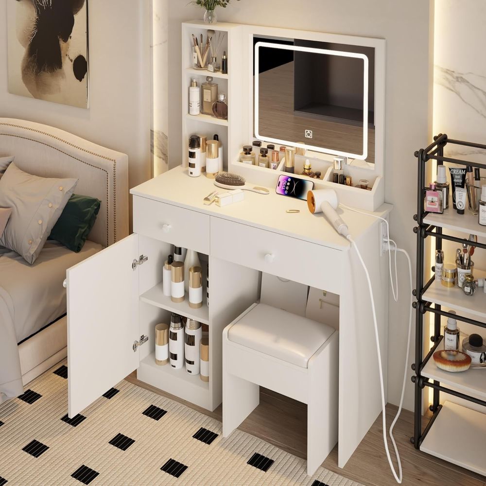 Dring Table Set, Large Storage - Beauty Makeup Outlet ulasan dan harga