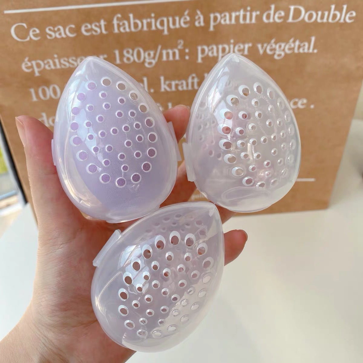 Empty Makeup Sponge Storage Bo - Beauty Makeup Egg ulasan dan harga