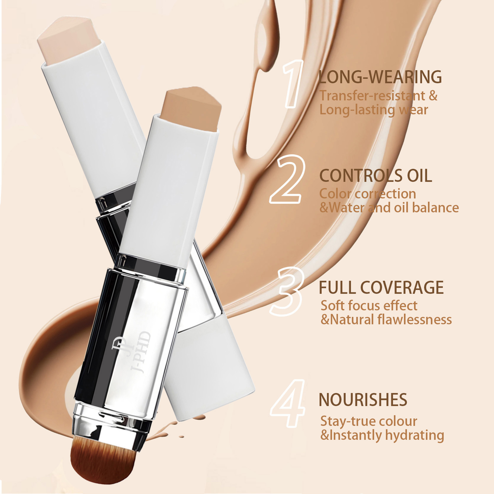 Two-in-one Brush Head Foundati - J Beauty Makeup ulasan dan harga