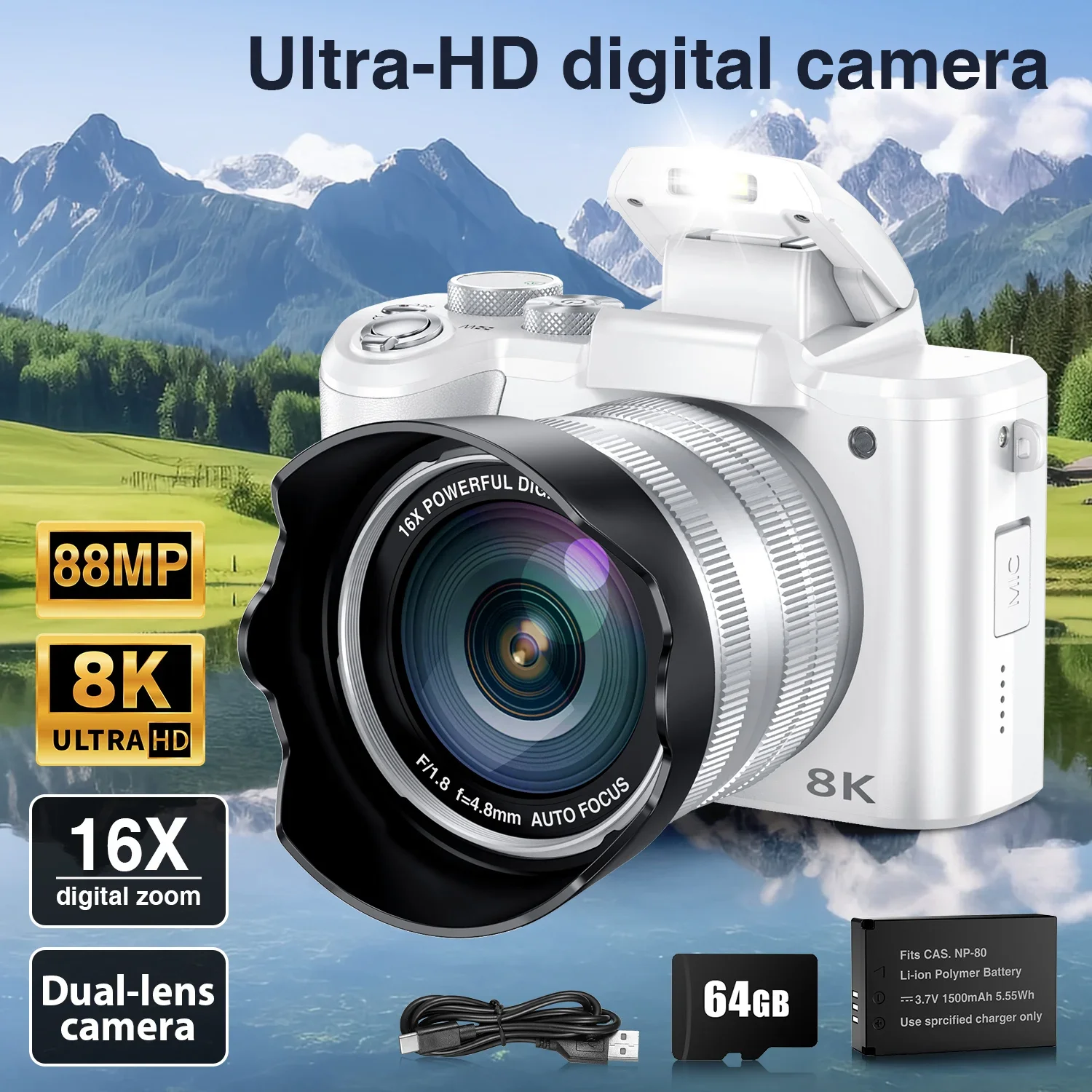 8K Selfie Digital Cameras for - Beauty Makeup Camera ulasan dan harga