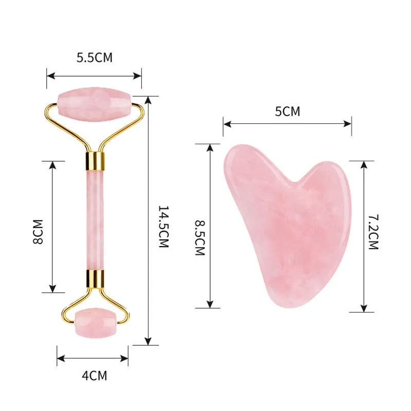 Rose Quartz Gouache Scraper Fa - Jade Roller Gua Sha ulasan dan harga
