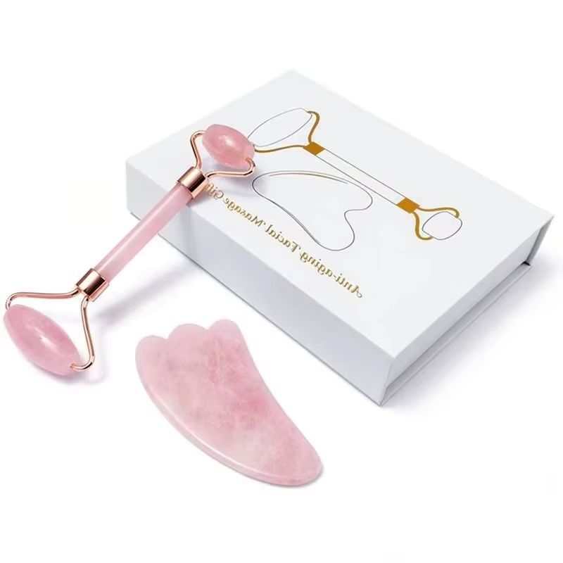 Rose Quartz Gouache Scraper Fa - Jade Roller Gua Sha ulasan dan harga