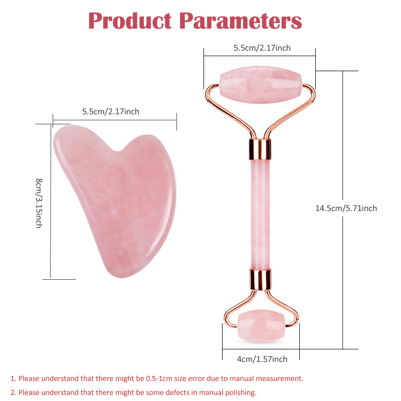 Natural Rose Quartz Jade Rolle - Jade Roller Gua Sha ulasan dan harga