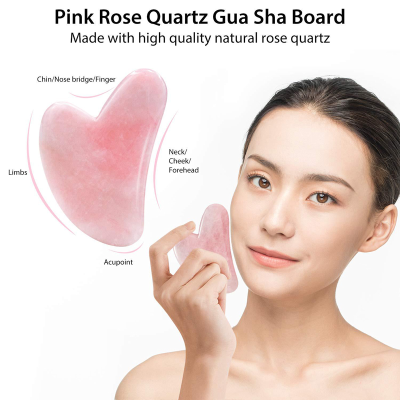 Natural Rose Quartz Jade Rolle - Jade Roller Gua Sha ulasan dan harga