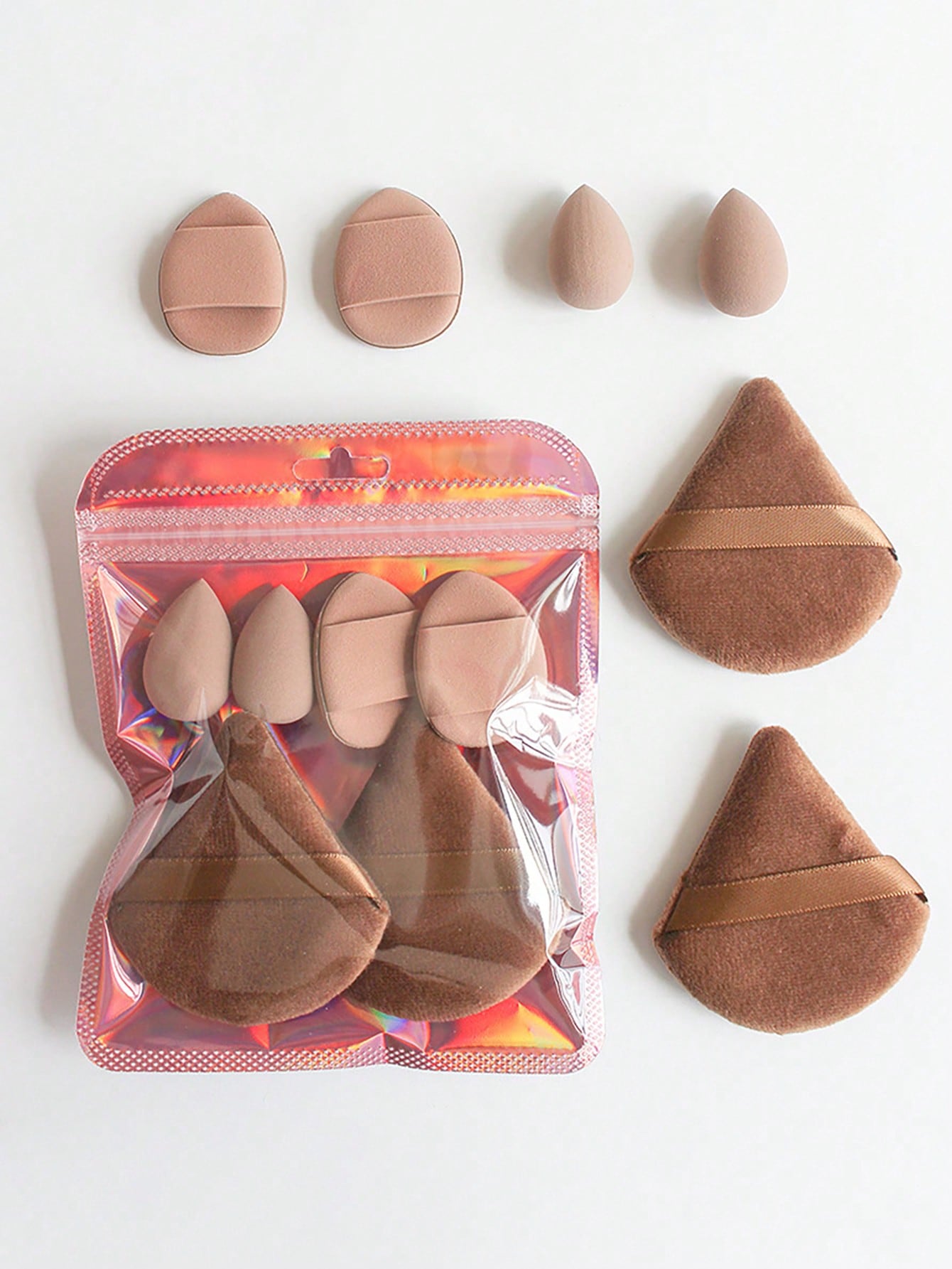 6Pcs Laser Bag Triangle Powder - Beauty Makeup Egg ulasan dan harga