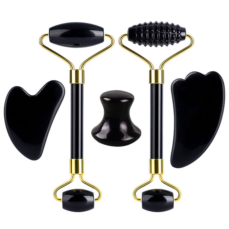 Natural Obsidian Face Massage  - Jade Roller Gua Sha ulasan dan harga