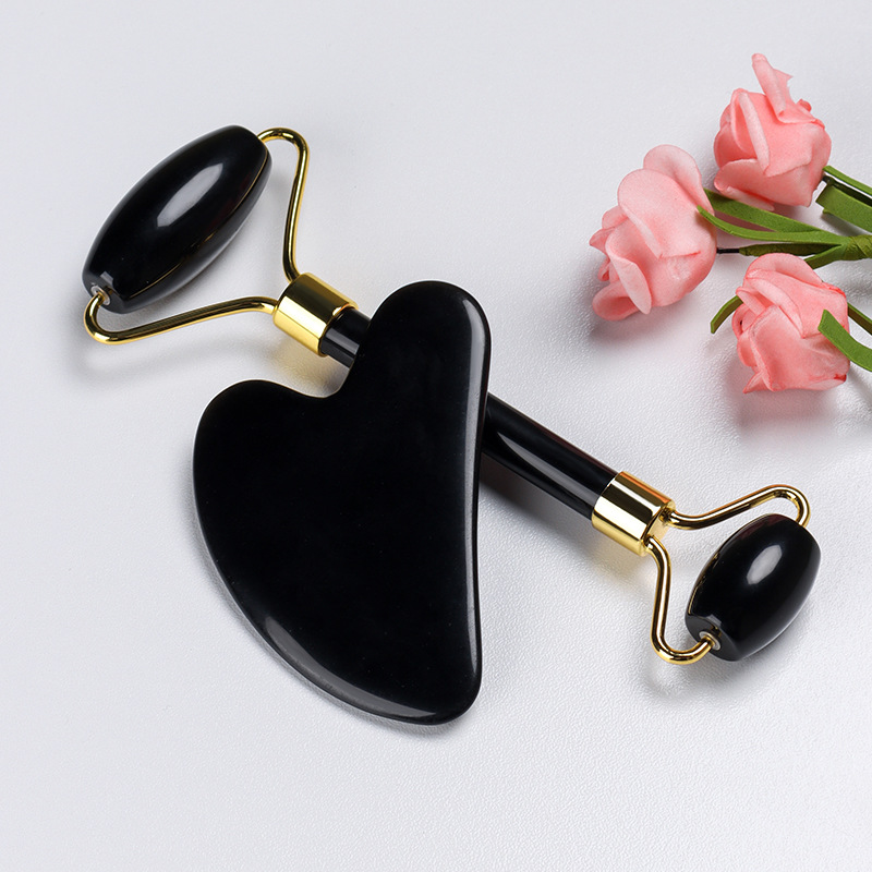 Natural Obsidian Face Massage  - Jade Roller Gua Sha ulasan dan harga