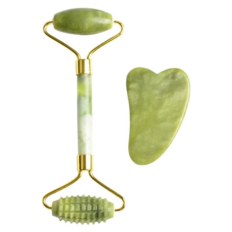 Facial Jade Massage Roller Set - Jade Roller Gua Sha ulasan dan harga