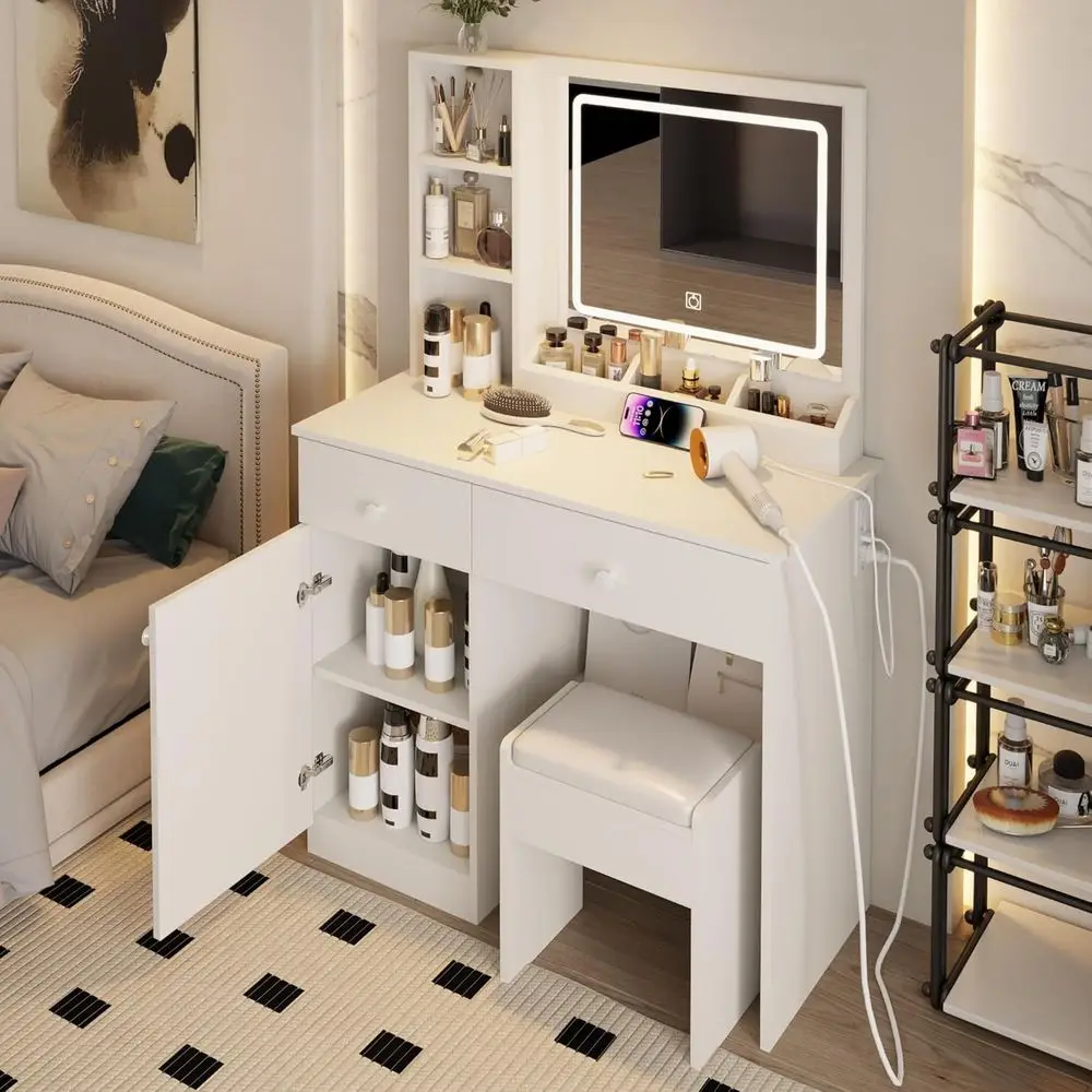 Dring Table Set, Large Storage - Beauty Makeup Outlet ulasan dan harga