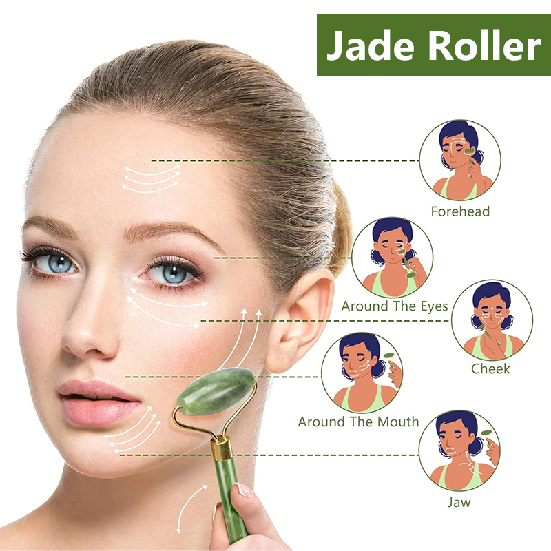 Natural Jade Roller Face Gua S - Jade Roller Gua Sha ulasan dan harga