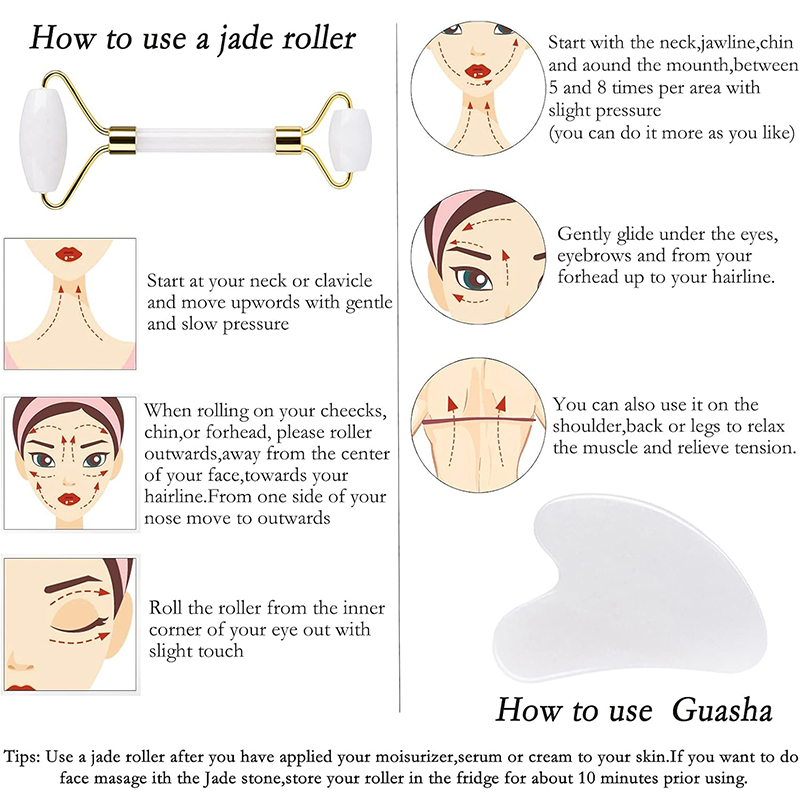 Natural Jade Roller Face Gua S - Jade Roller Gua Sha ulasan dan harga