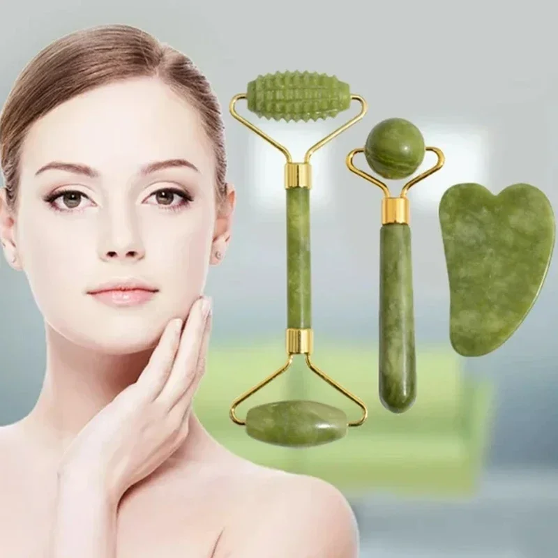 Natural Jade Roller Face Gua S - Jade Roller Gua Sha ulasan dan harga