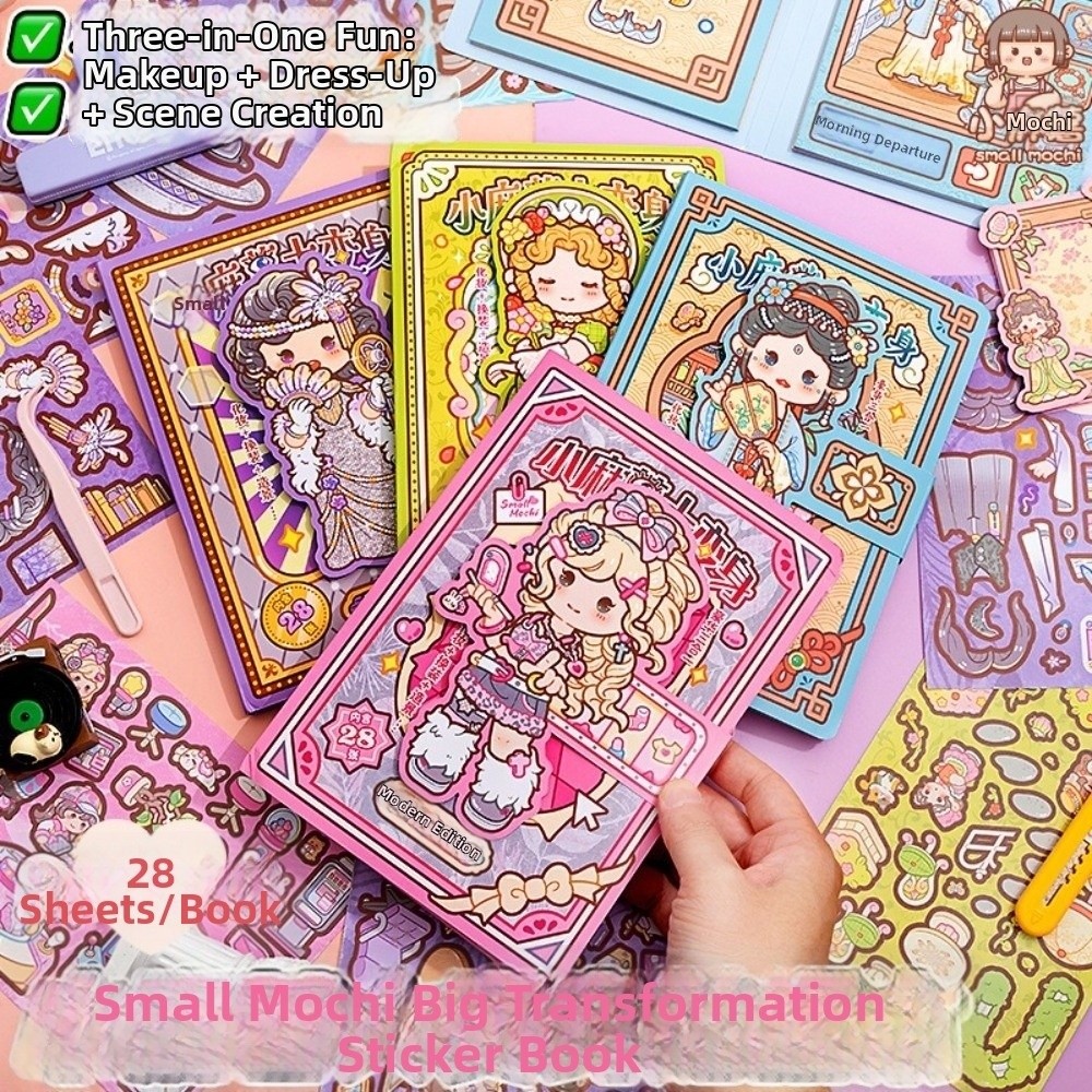 28 Sheets Cartoon Dress-up Sti - Beauty Makeup Book ulasan dan harga