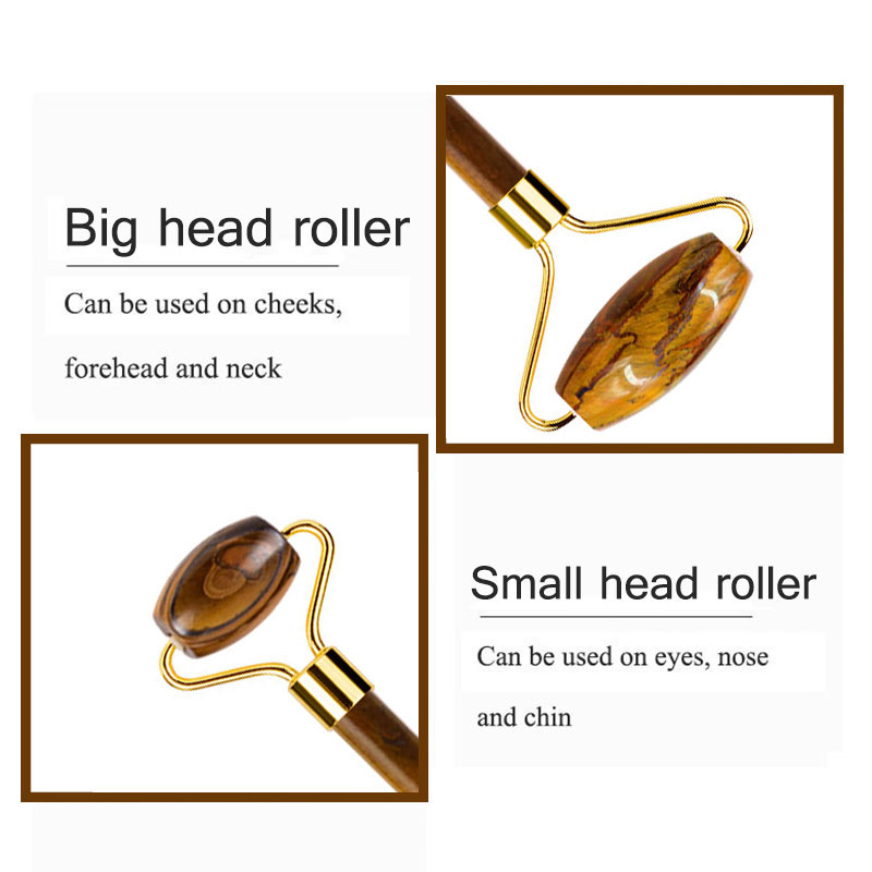Natural Tiger Eye Jade Roller  - Jade Roller Gua Sha ulasan dan harga