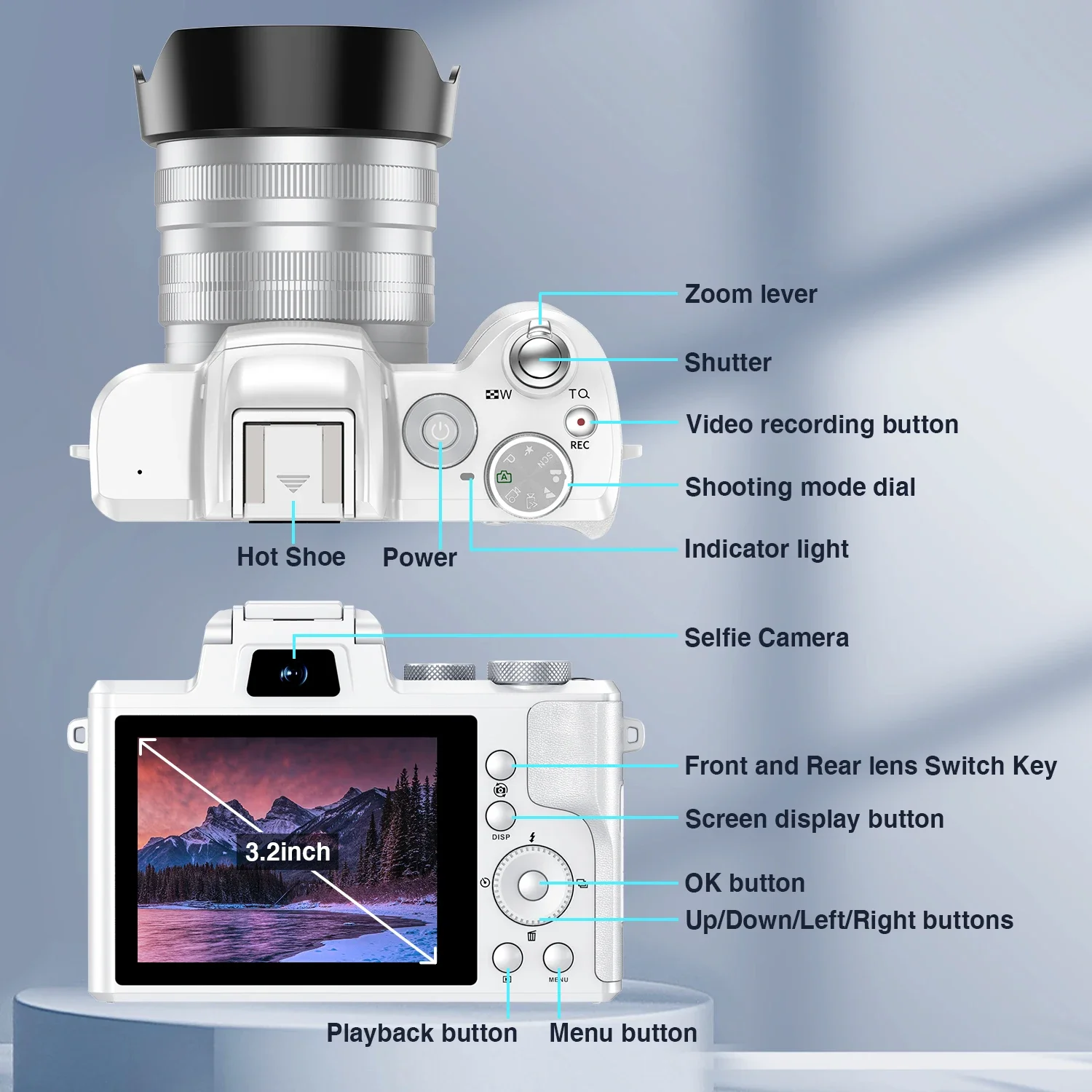 8K Selfie Digital Cameras for  - Beauty Makeup Camera ulasan dan harga