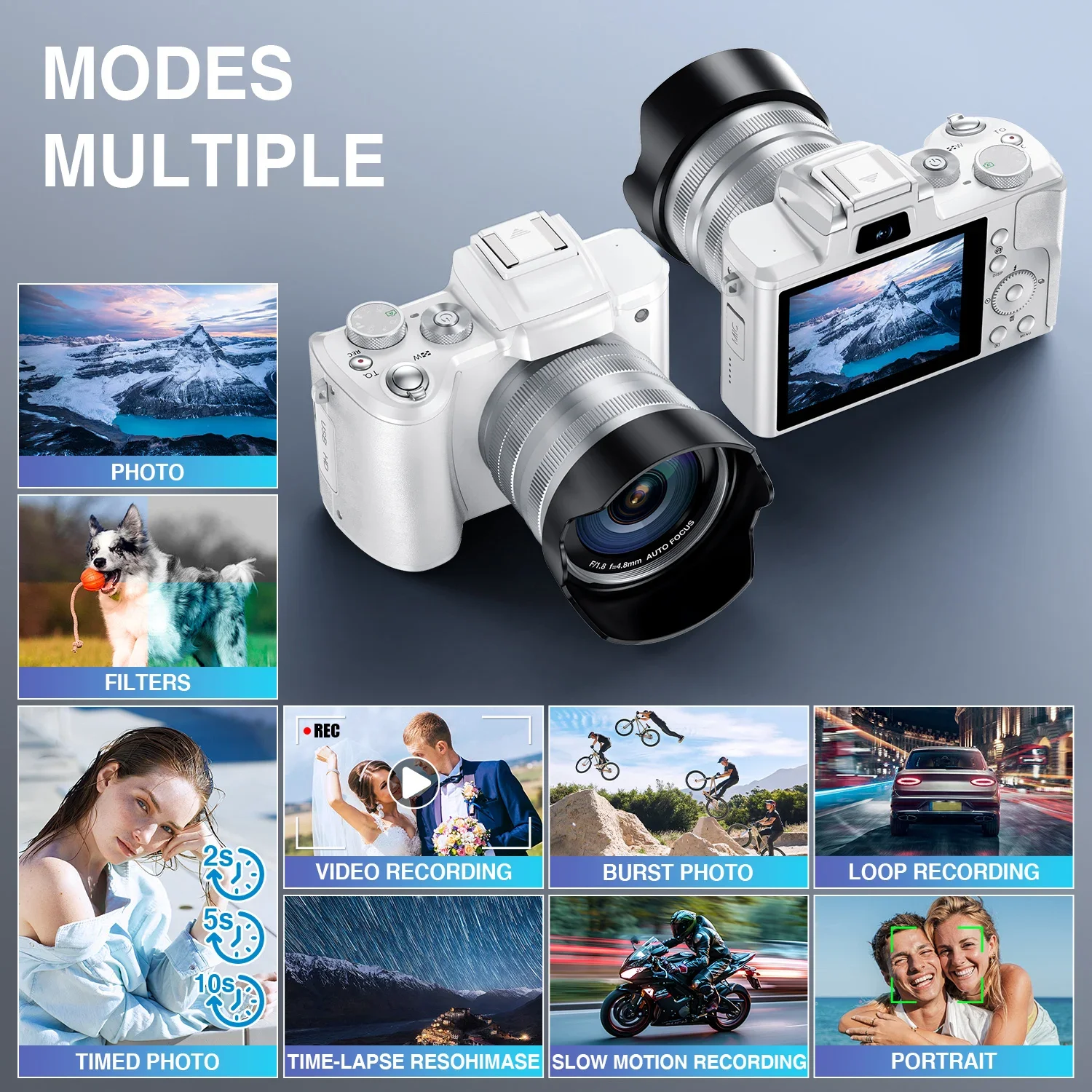 8K Selfie Digital Cameras for  - Beauty Makeup Camera ulasan dan harga