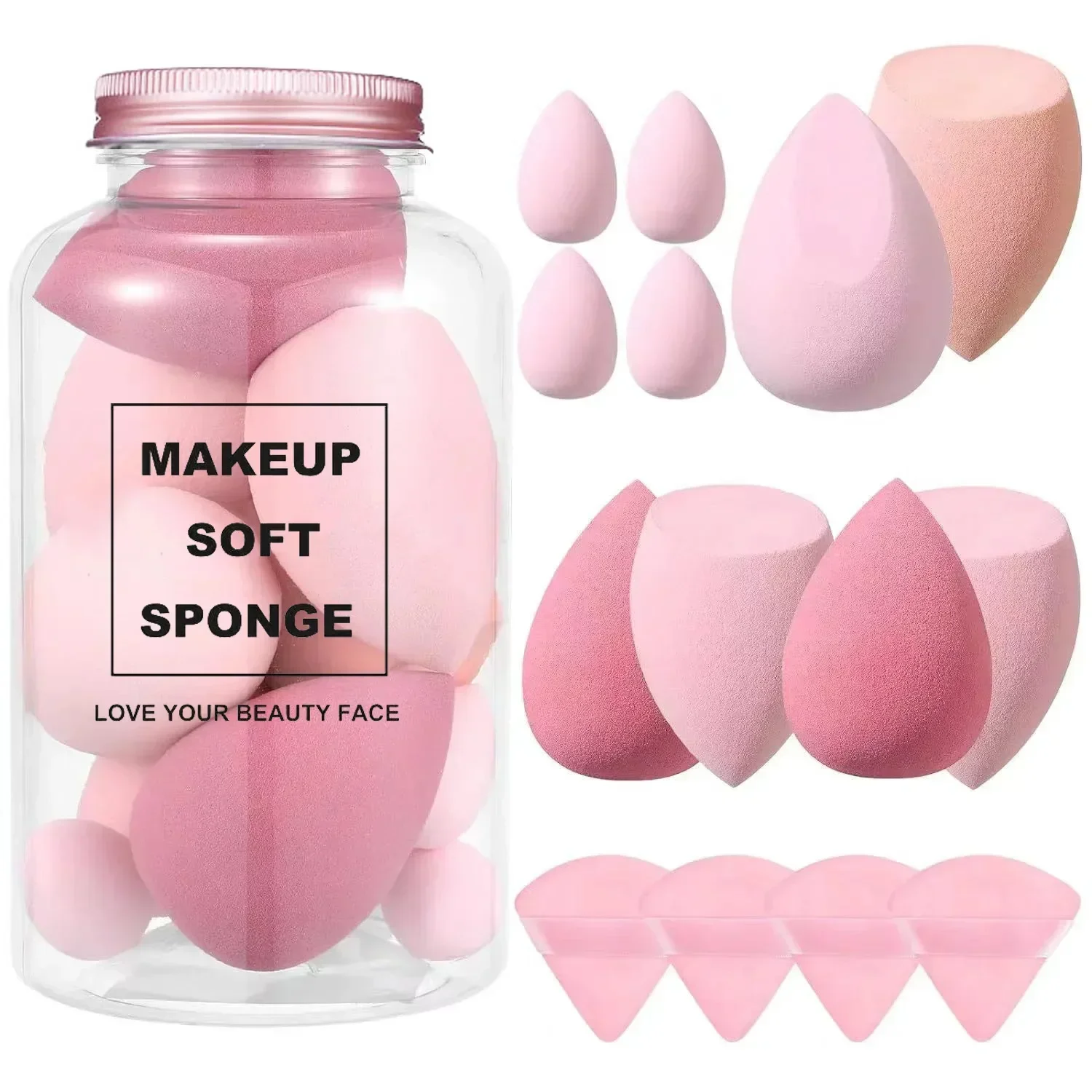 12/14Pcs Makeup Sponge Blender - Beauty Makeup Egg ulasan dan harga