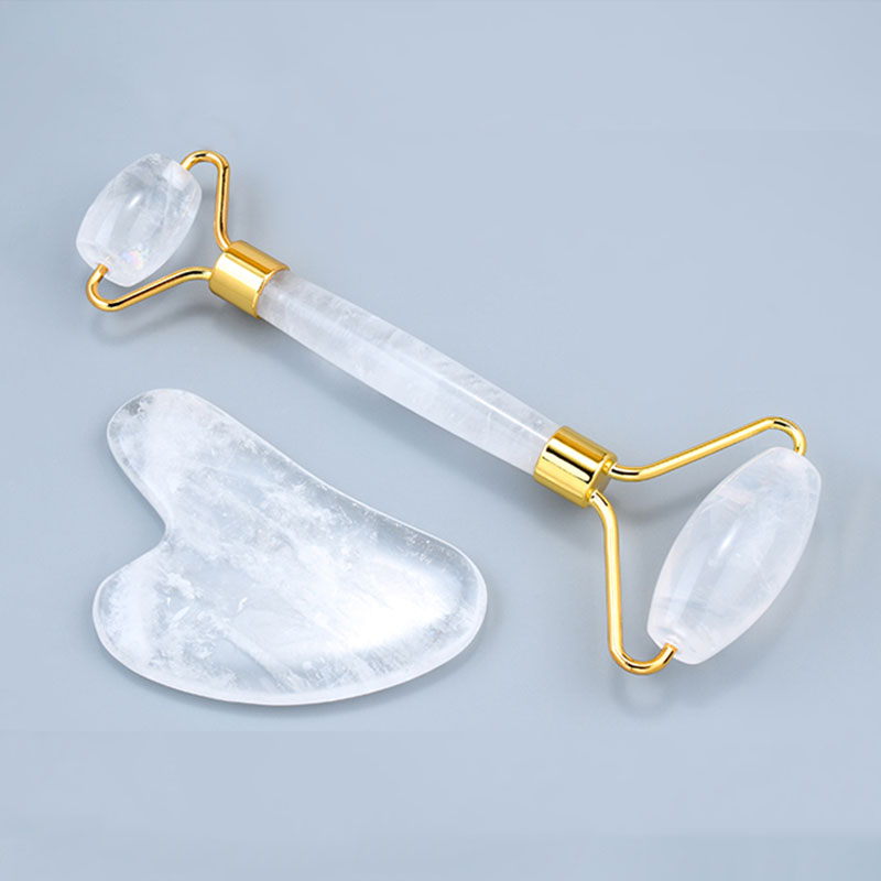 Natural White Crystal Face Mas - Jade Roller Gua Sha ulasan dan harga