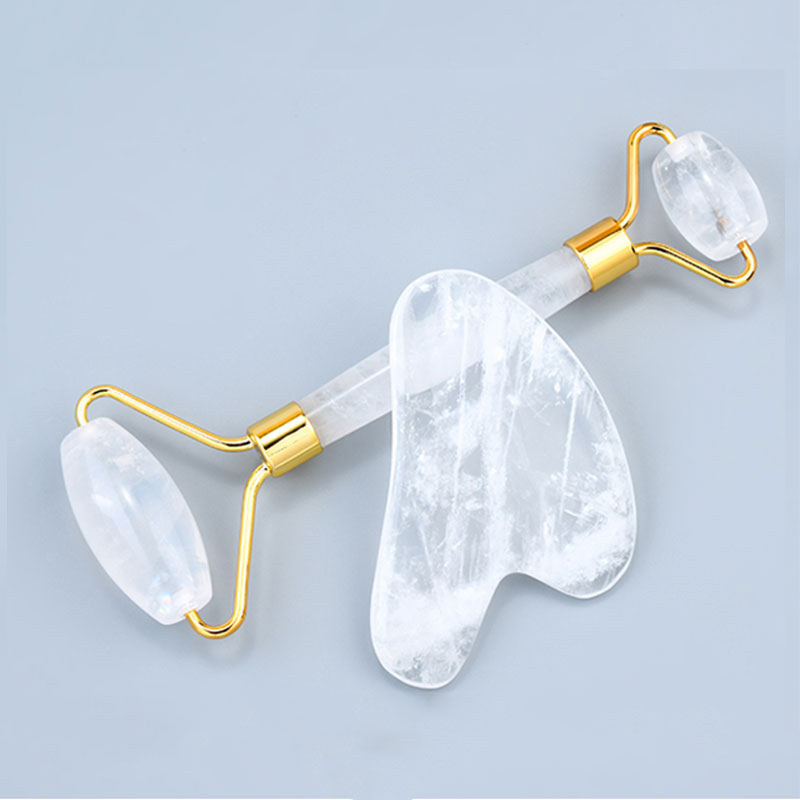 Natural White Crystal Face Mas - Jade Roller Gua Sha ulasan dan harga