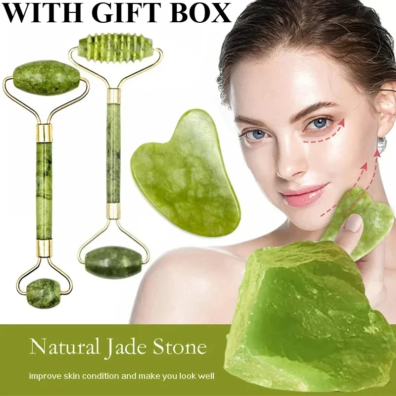 Natural Jade Roller Face Gua S - Jade Roller Gua Sha ulasan dan harga