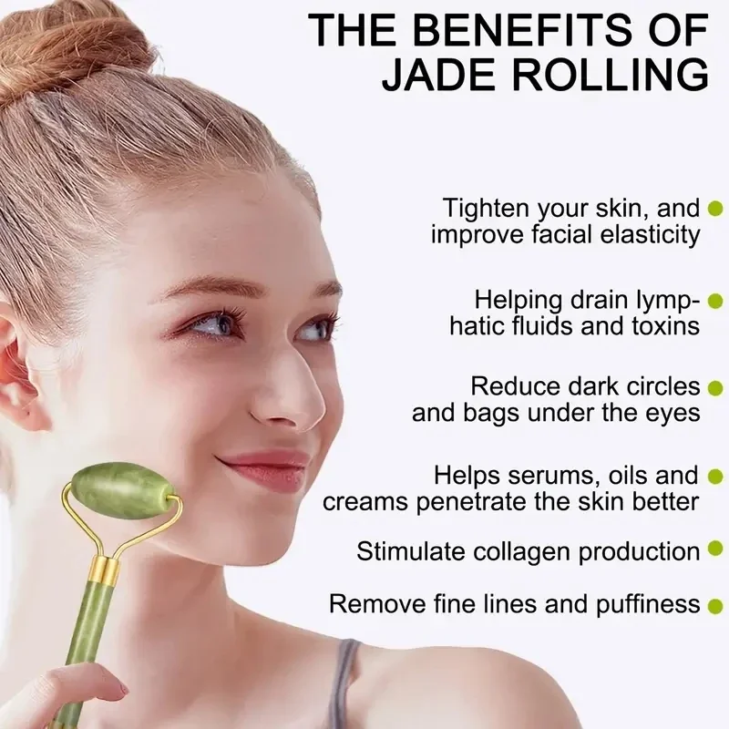 Natural Jade Roller Face Gua S - Jade Roller Gua Sha ulasan dan harga